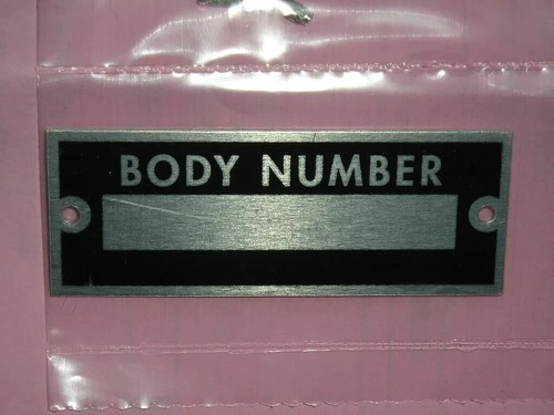 New Blank BODY ID Plate for any year make antique vintage Car Truck Motorcycle