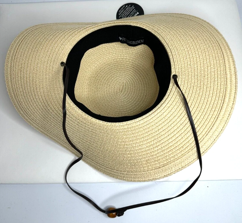 Sombrero para el sol Peter Grimm para mujer talla única cuero de rafia cordón playa jardín sombrero Foto 2 de 3