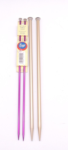 Zwei Paar Aluminium 14 Zoll lange Stricknadeln Größe: 13 (markenlos) & 8 (Boye) - Bild 1 von 5