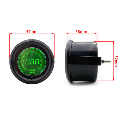 2" 52mm Universal Car 7 Color LCD Digital 0-10000 RPM Tachometer Gauge Meter - Picture 3 of 10