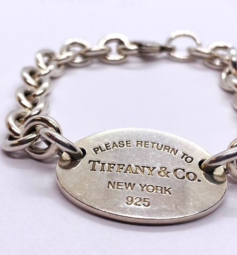 Tiffany & Co Please Return To Tiffany Armband mit ovalem Etikett. Maße 7,5 Zoll - Bild 2 von 10