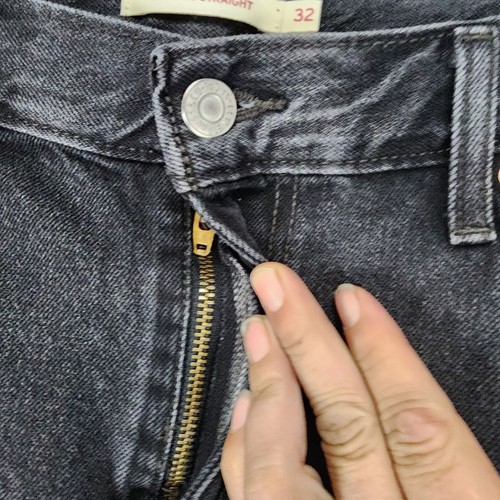 Levis Jeans Damen X 32 Schwarz Baumwolle High Rise Low Pro Straight - Bild 3 von 12