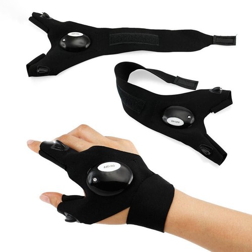 2x Rescue Night LED Light Fishing Finger Glove Outdoor Gear Beam Flashing Gloves - Picture 8 of 12