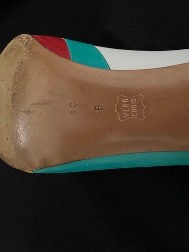 Bruno Magli Vintage Handbag and Peep Heels SZ10b Retro Block matched set Leather - Picture 7 of 14