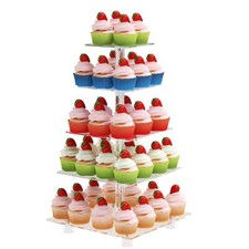 5 Tier Cupcake Stand Acrylic Square Cupcake Stand For 100 Cupcakes Large Clear C