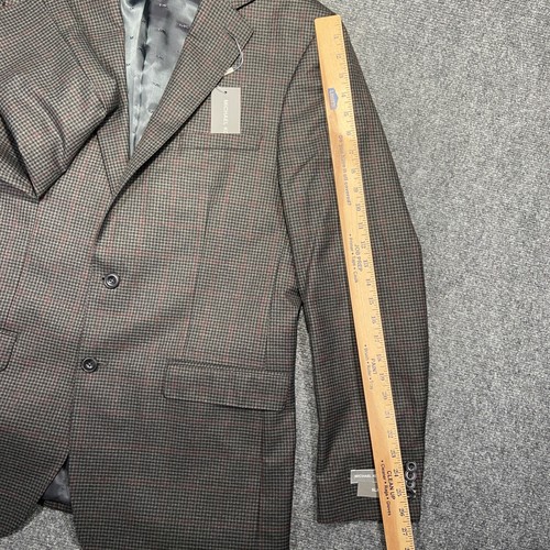 NEW Michael Kors Sport Jacket Mens 44 Long Brown Check Slim Fit Double Vent - Picture 8 of 23