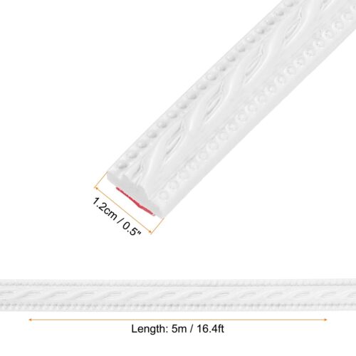 Peel and Stick Molding Trim for Wall 0.5" x 16 ft Self-Adhesive Trim, White - Picture 2 of 7