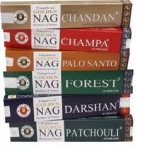 Vijayshree Golden Nag Mix/ Assorted  Natural Masala Incense Stick Pack of 6Pcs