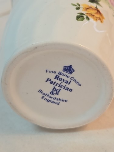 HD&S Royal Patrician CUP Pink Yellow Roses Gold Trim Fine Bone China England - Picture 14 of 18
