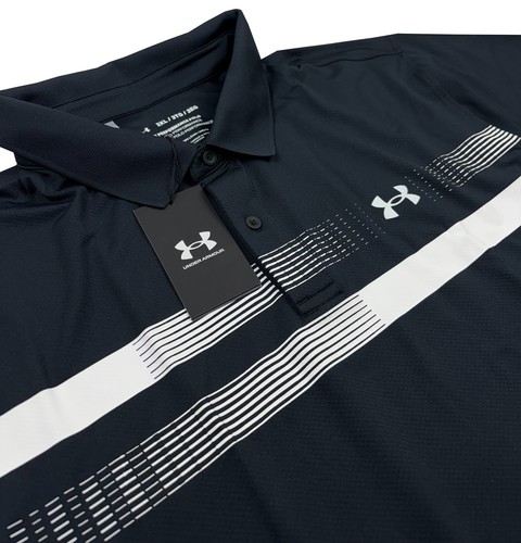 Under Armour Golf Performance Graphic Chest Stripe Golf Polo Shirt - 3XL XXXL - Picture 3 of 6