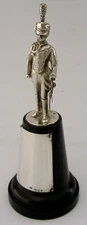 6.75inc STERLING SILVER ROYAL HASSARS SOLDIER FIGURE TROPHY STATUE 1969 MILITARY
