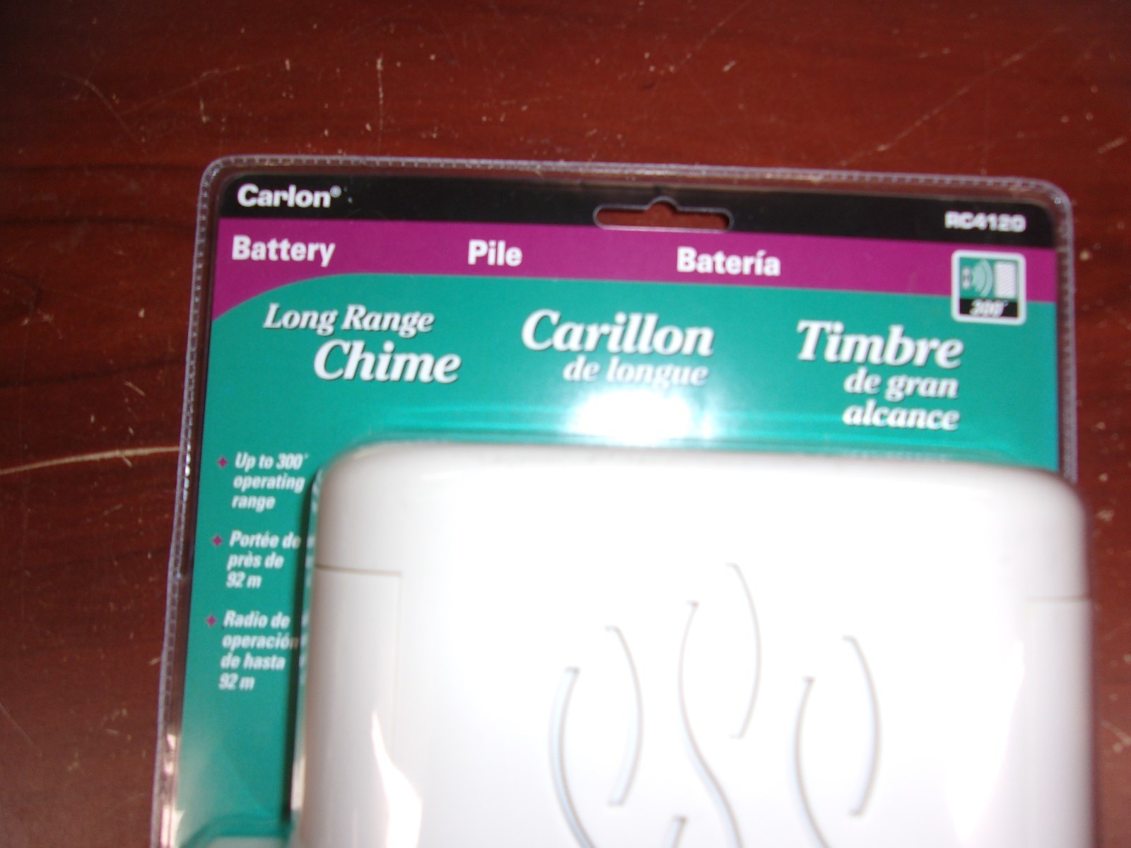 White Doorbell RC4120 Carlon Wireless Chime With LED Signal 300/&39 Distance