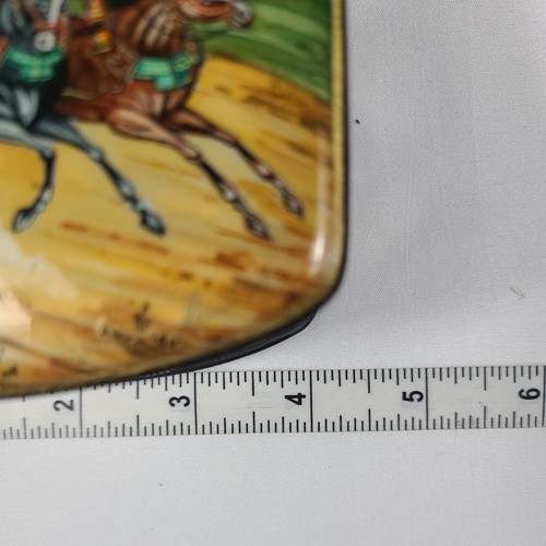 USSR Russian Signed Lacquer Miniature Trinket Box Hinged With Certificate - Picture 16 of 18