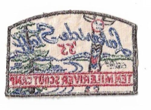 CAMP LAKESIDE 1955 Staff Patch Ten Mile River Scout Camps Vintage 4.75"x3" Mint - Picture 2 of 3