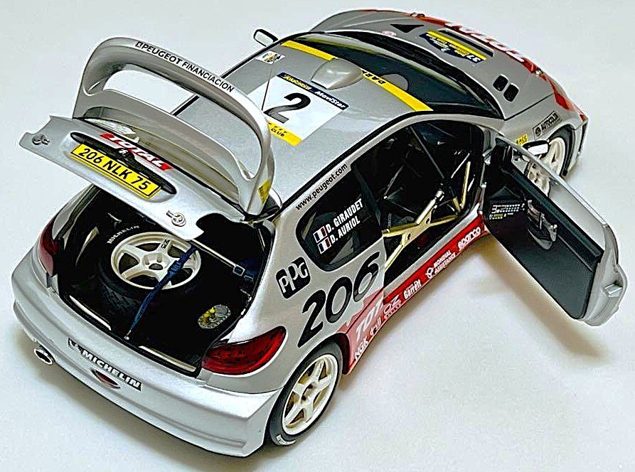 ミニカー AUTO art Peugeot 206 WRC 1/18 Auto Art 1/18 Peugeot 206 #1 WRC Monte-Carlo Gronholm