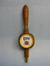 UNIQUE VINTAGE 1980's MILLER LITE BEER RUSTIC WOOD TAP HANDLE MILWAUKEE WI.