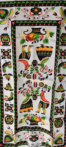 VTG UnUsed Parisian Prints Linen Tea Towel PA Dutch Colgate Palmolive 28" x 16" - Picture 7 of 9