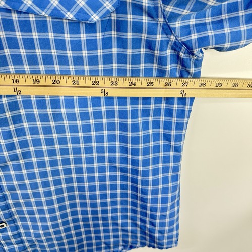 Mojo Sportswear Bay Flats Lodge Mens Plaid Shirt XXL Blue Vented Convertible - Picture 12 of 13
