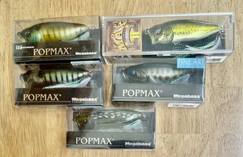 Megabass JDM (Lot Of 5) PopMax Topwater Poppers, Bass, New! Free Shipping! NWT! - Picture 2 of 12