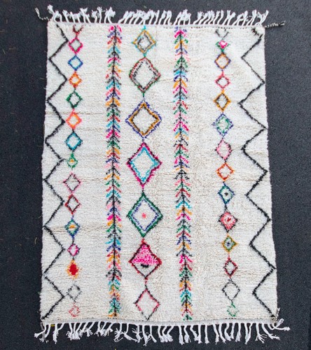 Moroccan Rug 5x8 - Handmade Beni Ourain Style - Azilal area rug authentic - Picture 6 of 9