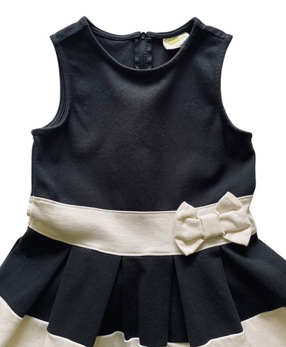 CRAZY 8 Dress Pleated Black Ivory Sleeveless Stretch Back Zip Youth Girls Size 6 - Picture 5 of 10