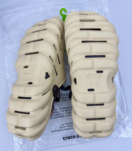 New Men's Size 12 Crocs Echo Clog Sesame 207937-0HX Beige Adjustable Ankle Strap - Picture 6 of 6