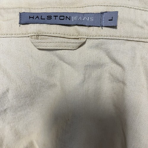 Halston Jeans Vintage 3/4 Sleeve Tan Jean Jacket Size Large - Picture 3 of 3
