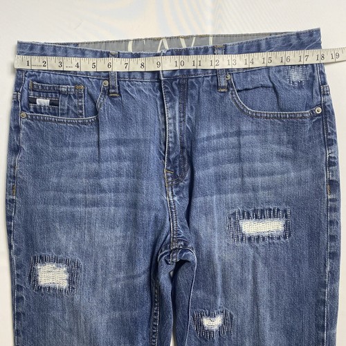Cavi Mens 36x34 (36x31) Jeans Relaxed Fit Repaired Embroidered Carpet Logo Y2K - Picture 10 of 17