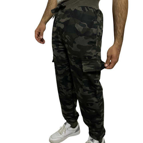 Pantaloni tuta da uomo militari mimetici cargo con tasconi caccia elasticizzati - Foto 20 di 20