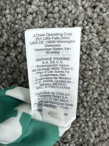 J.Crew Cami Tank Top Women's 2 Green & White Spaghetti Strap - Picture 6 of 8