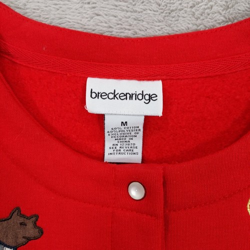 Breckenridge Cardigan Womens Medium Fleece Button Christmas Holiday Ugly Sweater - Bild 2 von 10