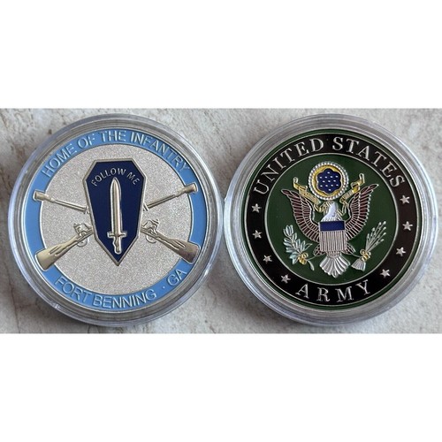 Moneda Desafío GA Fort Benning Fort Hogar de Infantería Ejército de Estados Unidos con 3DX Nueva - Imagen 3 de 3