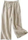 Linen Wide-Leg Regular Size Pants for Women