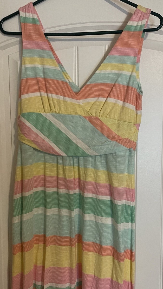 lilly pulitzer striped maxi dress Lilly Pulitzer Womens Tae Maxi Dress (Size S) (Multi Gecko Stripe)