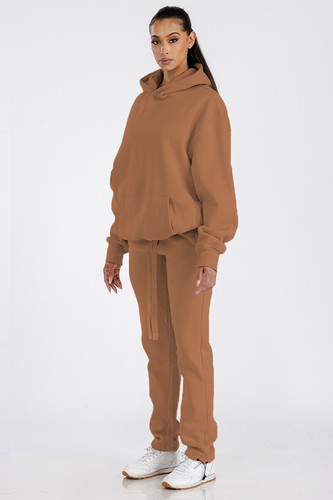 Juego de sudaderas con capucha de mezcla de algodón para mujer pantalones para correr pantalones de chándal - Imagen 22 de 30