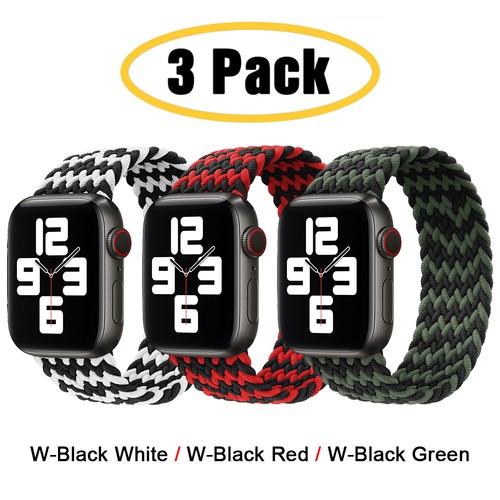 For Apple Watch 10 9 8 7 6 5 4 44/45/49mm 3 PACK Braided Solo Loop Band Strap - Picture 21 of 43