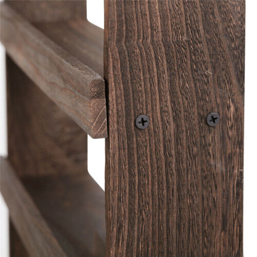 4 Tiers Rustic Wood Spice Rack Organizer Wall Mounted Kitchen Shelves Space Save - Picture 12 of 13