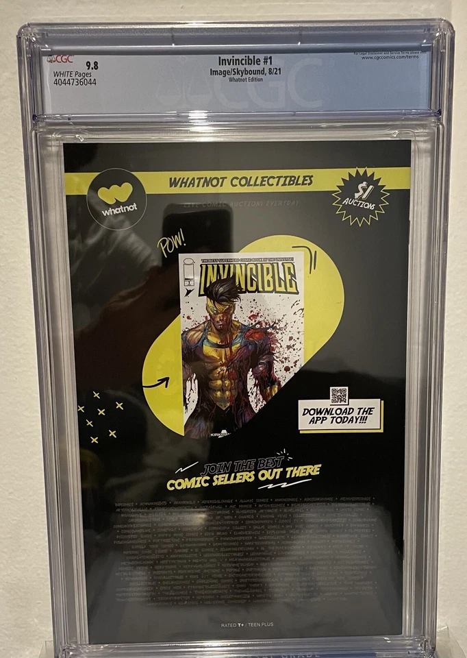INVINCIBLE #1 WhatNot Tyler Kirkham Trade Dress Battle Damage Skybound CGC 9.8 - Image 2 of 2