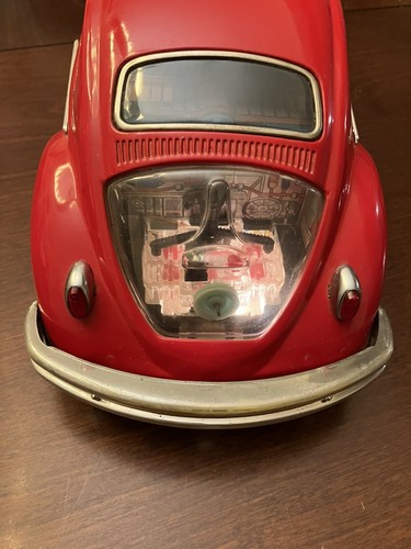 Vintage Bandai 7225 Kingsize Volkswagen Beetle Sedan Battery Operated Tin Car - Picture 5 of 15