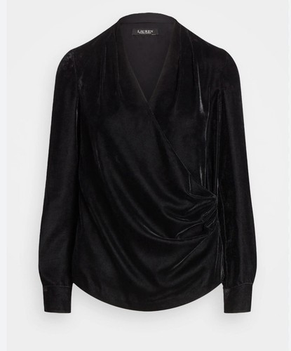 $165 Lauren Ralph Lauren Women’s Velvet Blouse Sz 14    (B.107) - Picture 1 of 7