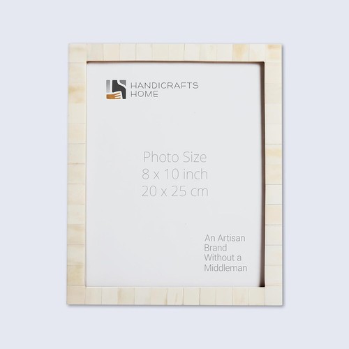 Handicrafts Home Picture Frames Bone Tabletop Desk Home Wall Decor Gift - White