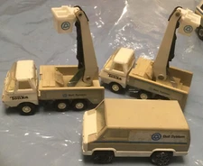 Mini Tonka Bell System Trucks Vintage 2 Bucket Trucks 1 Van 1978-1979 Lot Of 3