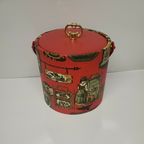 Vintage Ice Bucket - Mid-Century Vinyl Material with Colonel Design - Picture 2 of 11