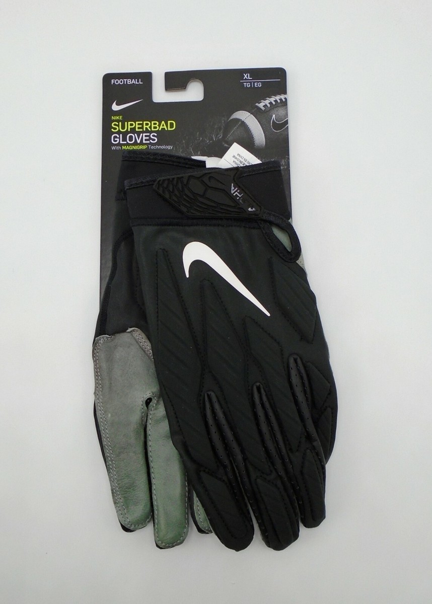 Nike Superbad 5.0 Football Gloves Mens XL NFL Leather Padded Palm Black