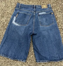 Vintage Y2K Sir Benni Miles Jeans Denim Shorts Blue Baggy Hip Hop Size 38x12