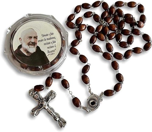 Saint Padre Pio Rosary Blessed By Pope w/ 2nd Class Relic - St. Father Pio - 第 1/3 張圖片