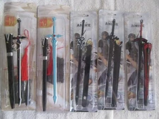 Sword Art Online lot of 5 of Kirito's Swords 8" miniature swords scabbard