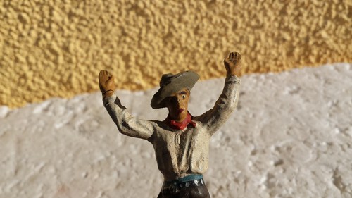 LINEOL Massefigur Western Serie Cowboy Hände hoch 30er Sammelfigur Elastolin - Bild 2 von 6