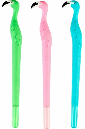 [Set of 6] FLAMINGO shaped Ball Novelty pens with Blue Ink 0.7mm- School Office - Picture 1 of 6