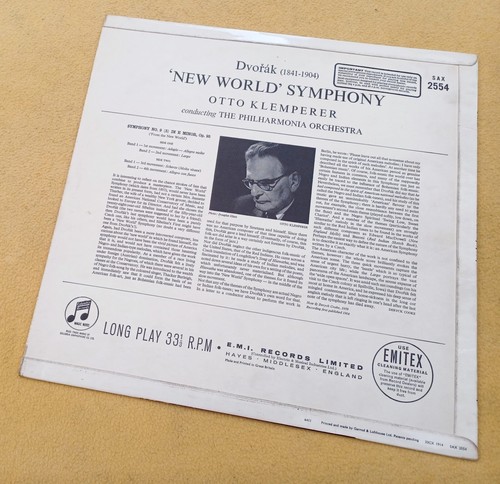 KLEMPERER " DVORAK NEW WORLD 9TH SYMPHONY " SUPER ORIG UK STEREO LP SAX 2554 - Picture 5 of 11